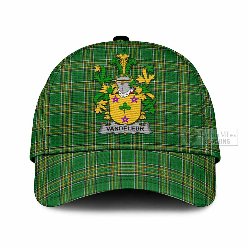 Tartan Vibes Clothing Vandeleur Irish Clan Tartan Classic Cap with Coat of Arms