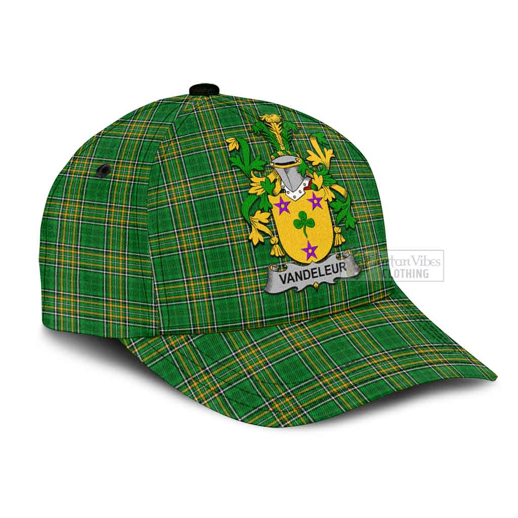 Tartan Vibes Clothing Vandeleur Irish Clan Tartan Classic Cap with Coat of Arms