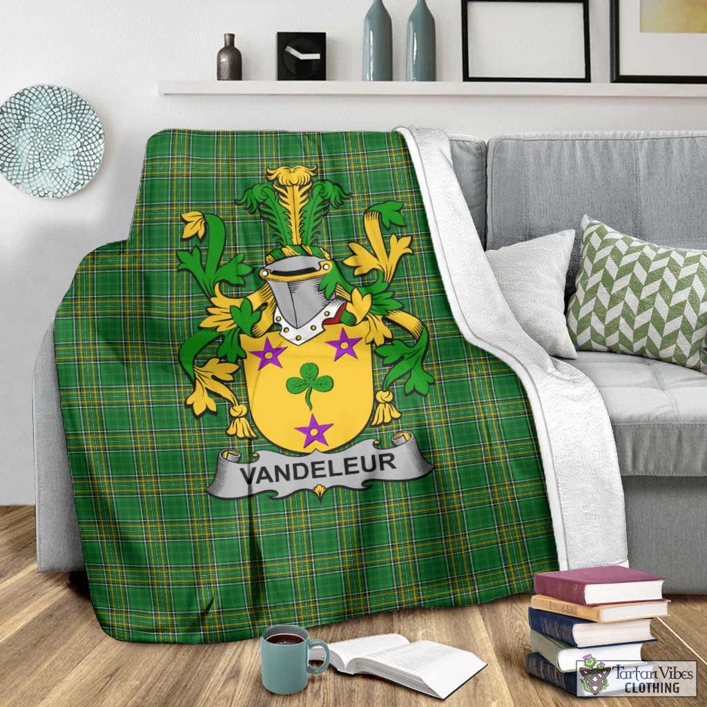 Vandeleur Irish Clan Tartan Blanket with Coat of Arms - Tartan Vibes Clothing