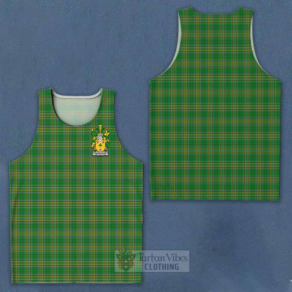 Vandeleur Irish Clan Tartan Men's Tank Top with Coat of Arms - Tartan Vibes Clothing
