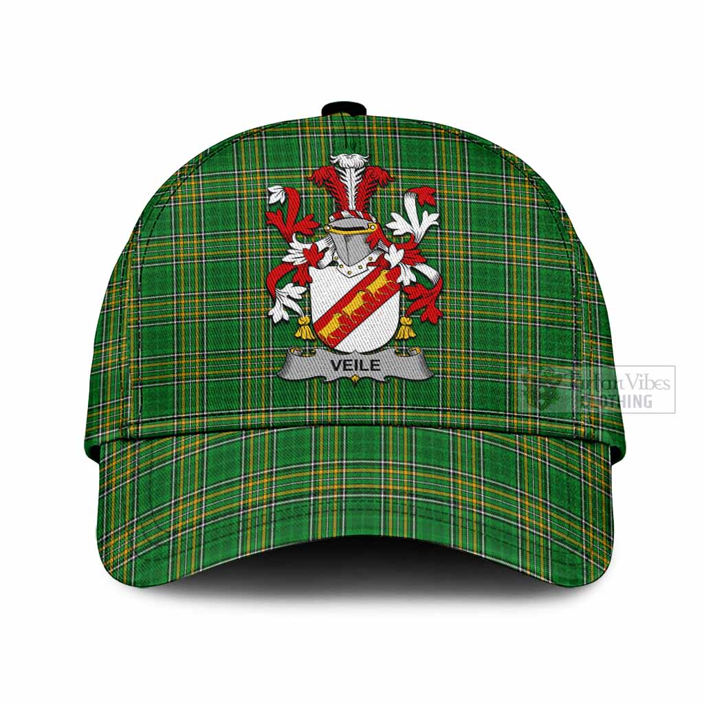 Tartan Vibes Clothing Veile or Veale Irish Clan Tartan Classic Cap with Coat of Arms