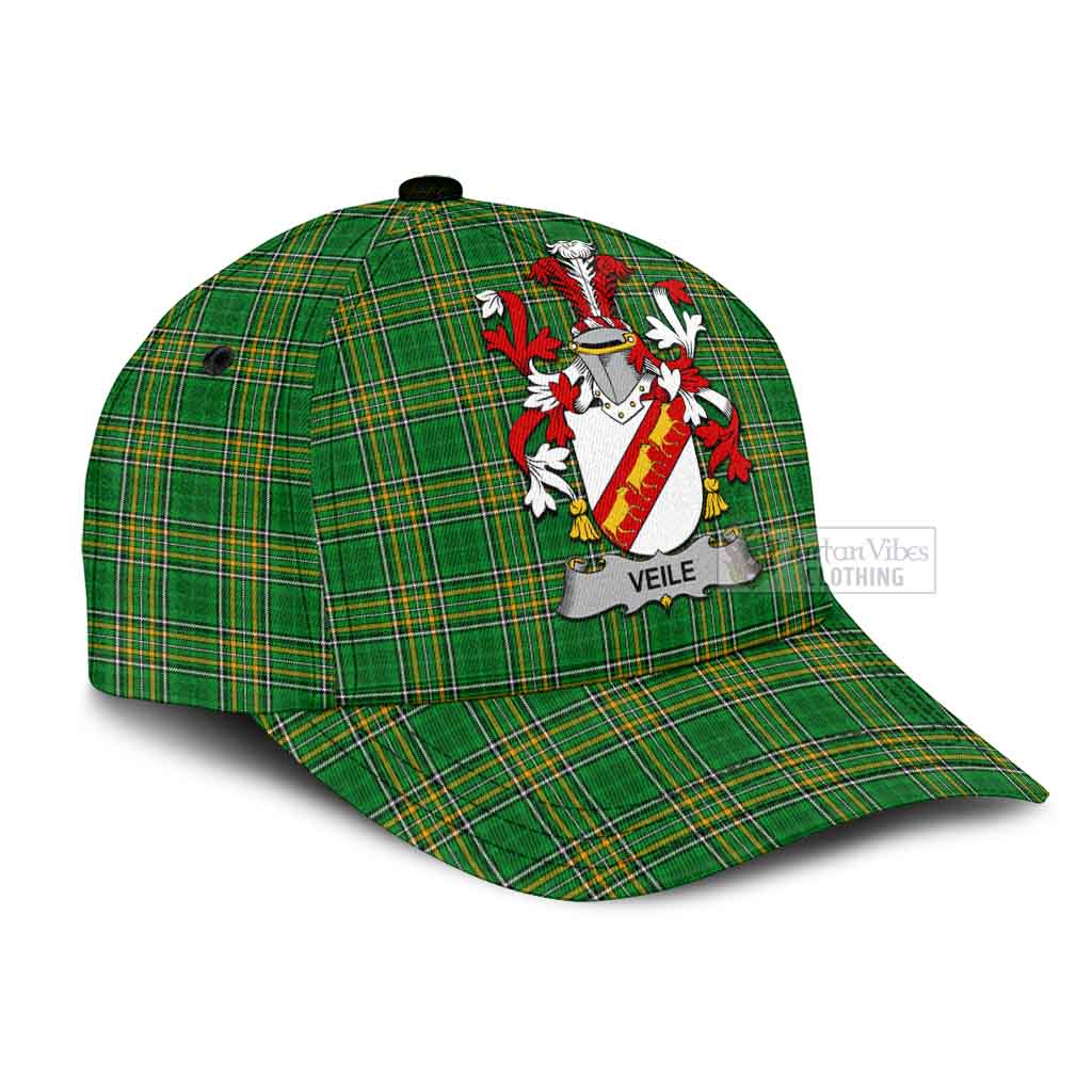 Tartan Vibes Clothing Veile or Veale Irish Clan Tartan Classic Cap with Coat of Arms