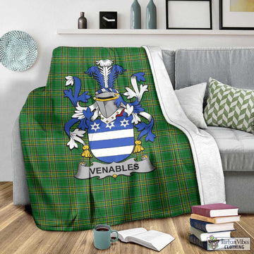 Venables Irish Clan Tartan Blanket with Coat of Arms