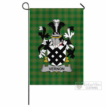 Vernon Irish Clan Tartan Flag with Coat of Arms