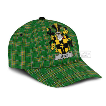 Vesey Irish Clan Tartan Classic Cap with Coat of Arms