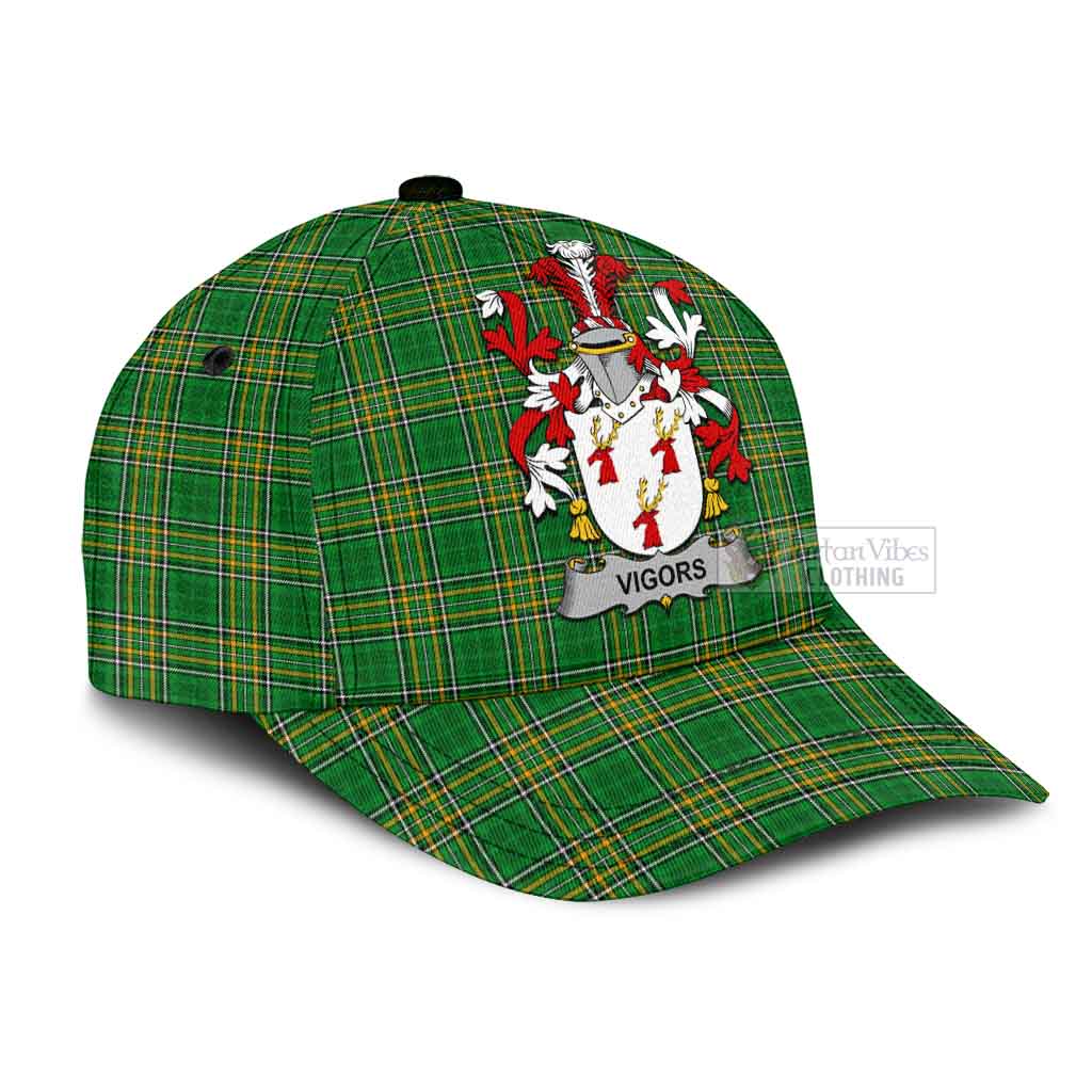 Tartan Vibes Clothing Vigors Irish Clan Tartan Classic Cap with Coat of Arms