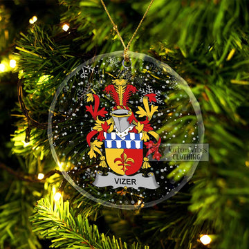 Vizer Irish Clan Christmas Glass Ornament with Coat of Arms