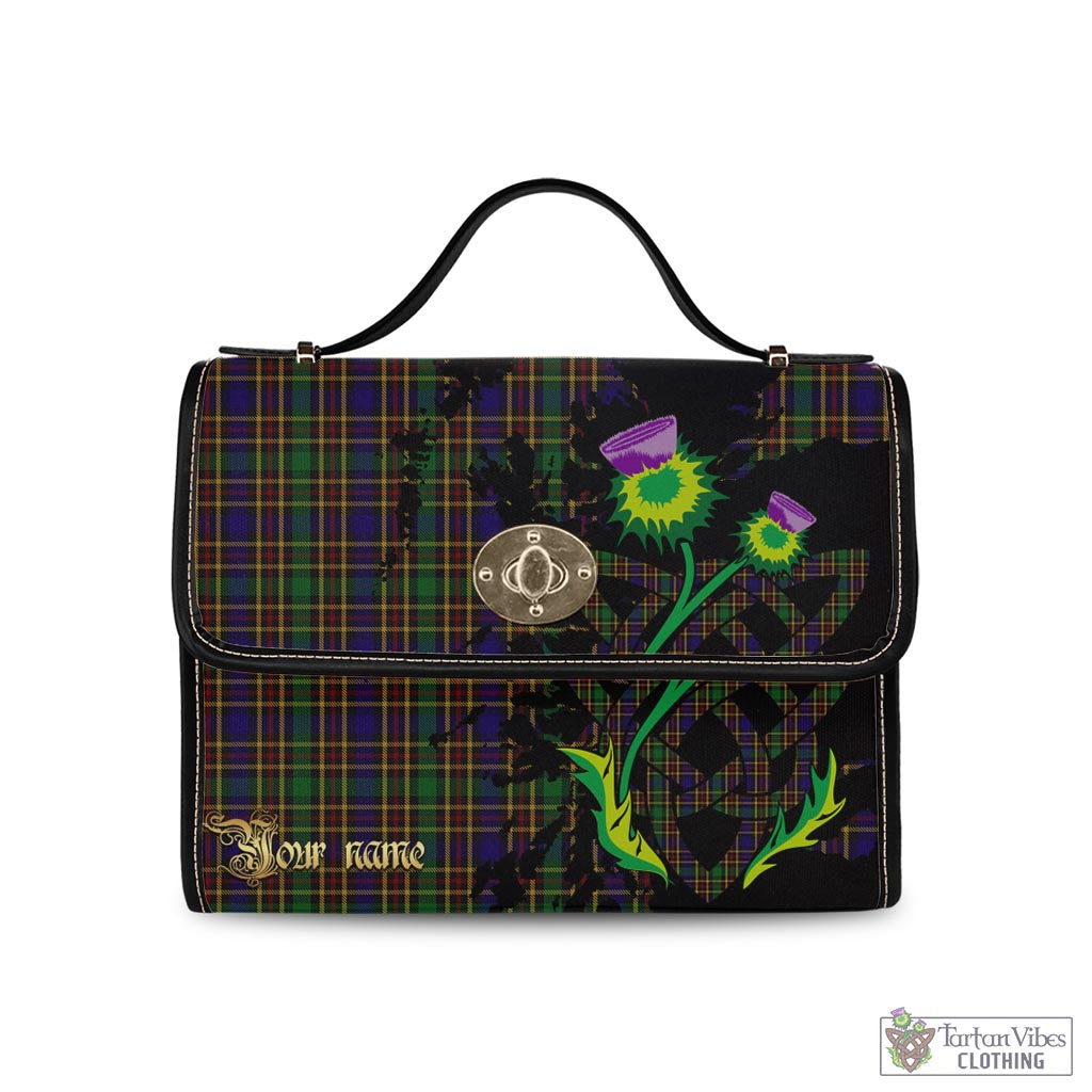 Tartan Vibes Clothing Vosko Tartan Waterproof Canvas Bag with Scotland Map and Thistle Celtic Accents