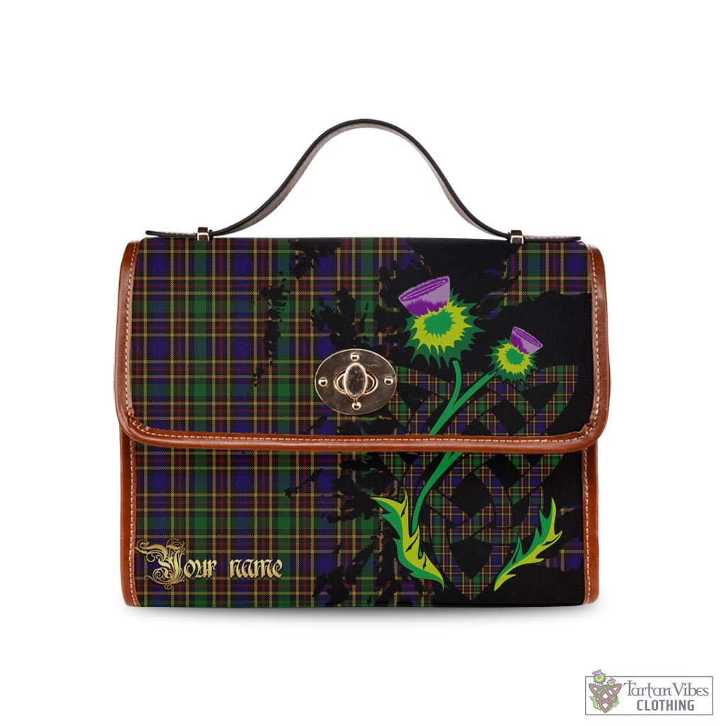 Tartan Vibes Clothing Vosko Tartan Waterproof Canvas Bag with Scotland Map and Thistle Celtic Accents