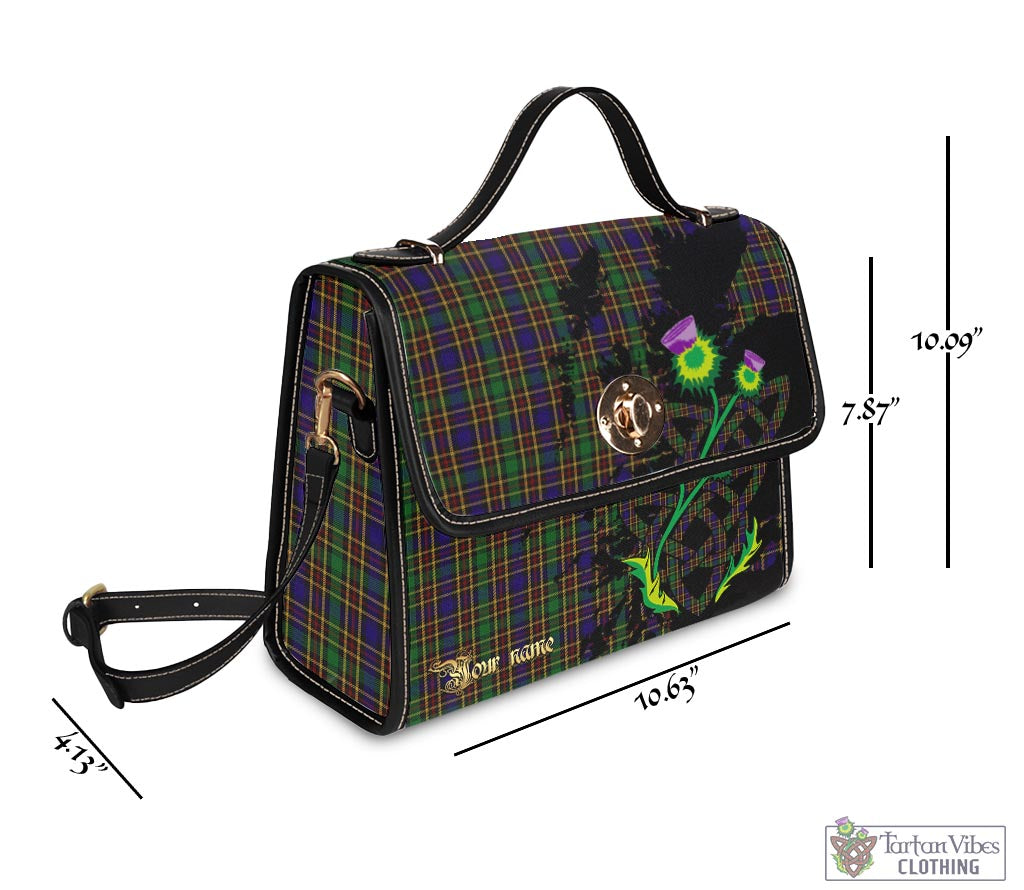 Tartan Vibes Clothing Vosko Tartan Waterproof Canvas Bag with Scotland Map and Thistle Celtic Accents