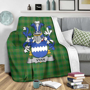 Vyan Irish Clan Tartan Blanket with Coat of Arms - Tartan Vibes Clothing