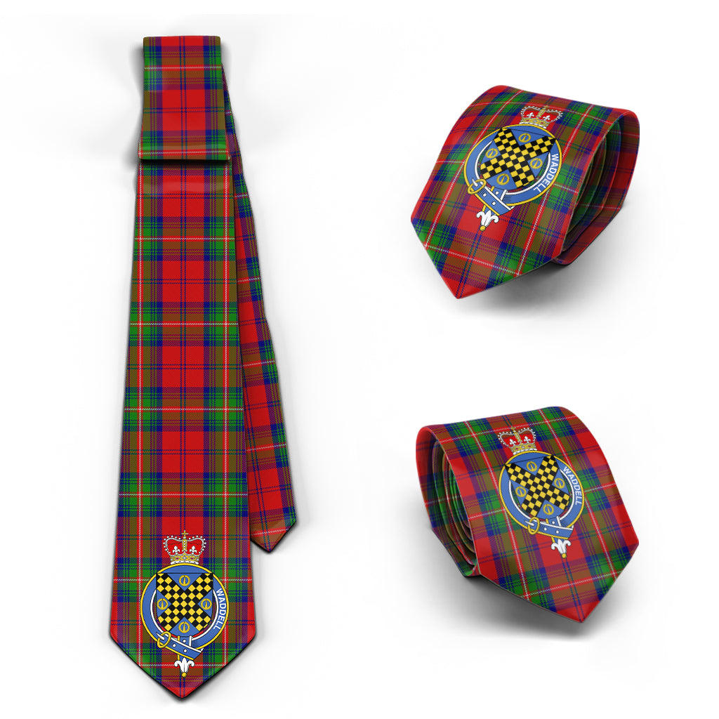 Waddell (Fife)-Greg Tartan Classic Necktie with Family Crest Necktie One Size - Tartan Vibes Clothing