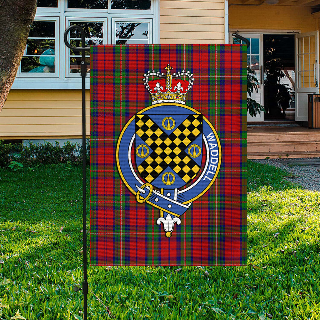 Waddell (Fife)-Greg Tartan Flag with Family Crest - Tartan Vibes Clothing