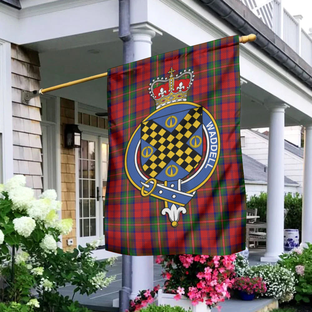 Waddell (Fife)-Greg Tartan Flag with Family Crest - Tartan Vibes Clothing