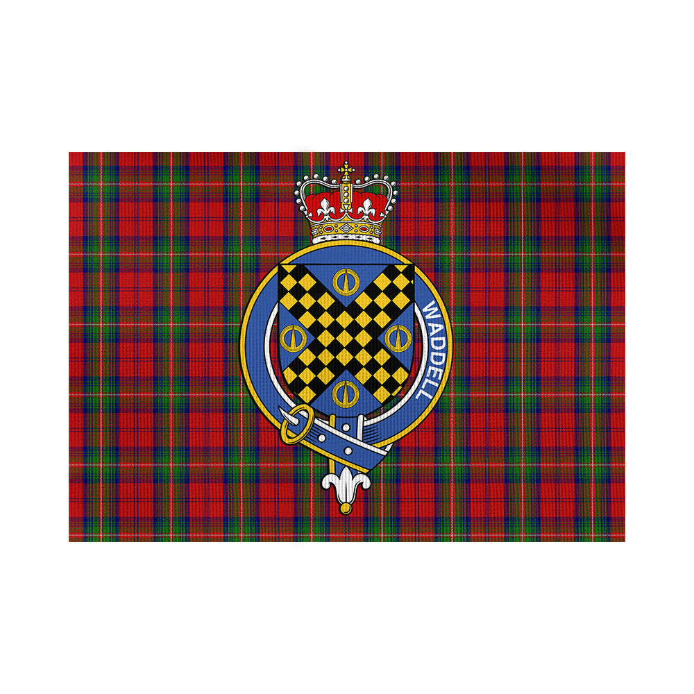 Waddell (Fife)-Greg Tartan Flag with Family Crest - Tartan Vibes Clothing