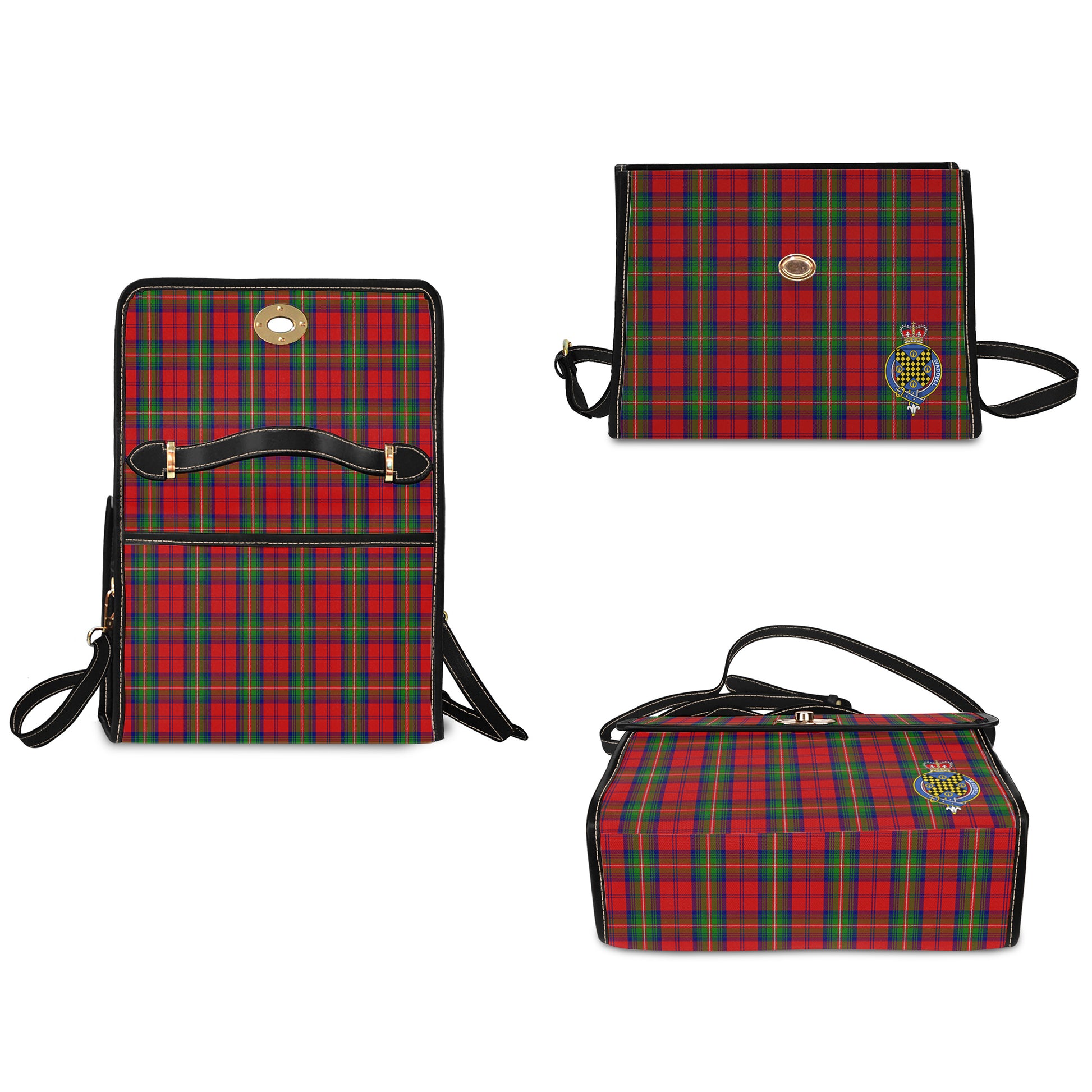 waddell-fife-greg-tartan-leather-strap-waterproof-canvas-bag-with-family-crest