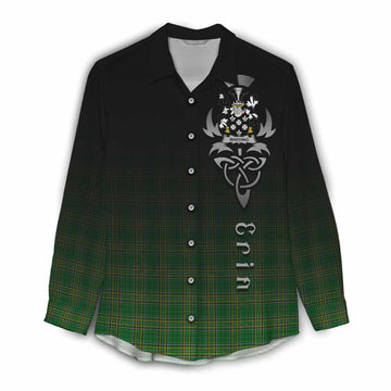 Wadding Irish Clan Women's Casual Shirt with Coat of Arms Erin Go Bragh Celtic Inspired Female - Tartan Vibes Clothing