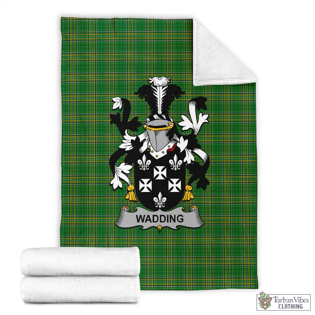 Wadding Irish Clan Tartan Blanket with Coat of Arms X-Large 59 x 79 inches 150 x 200 cm - Tartan Vibes Clothing