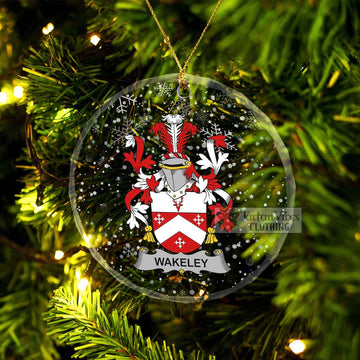 Wakeley Irish Clan Christmas Glass Ornament with Coat of Arms