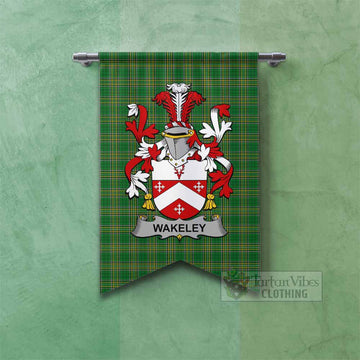 Wakeley Irish Clan Tartan Gonfalon, Tartan Banner with Coat of Arms Fishtail - Tartan Vibes Clothing