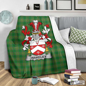 Wakeley Irish Clan Tartan Blanket with Coat of Arms - Tartan Vibes Clothing