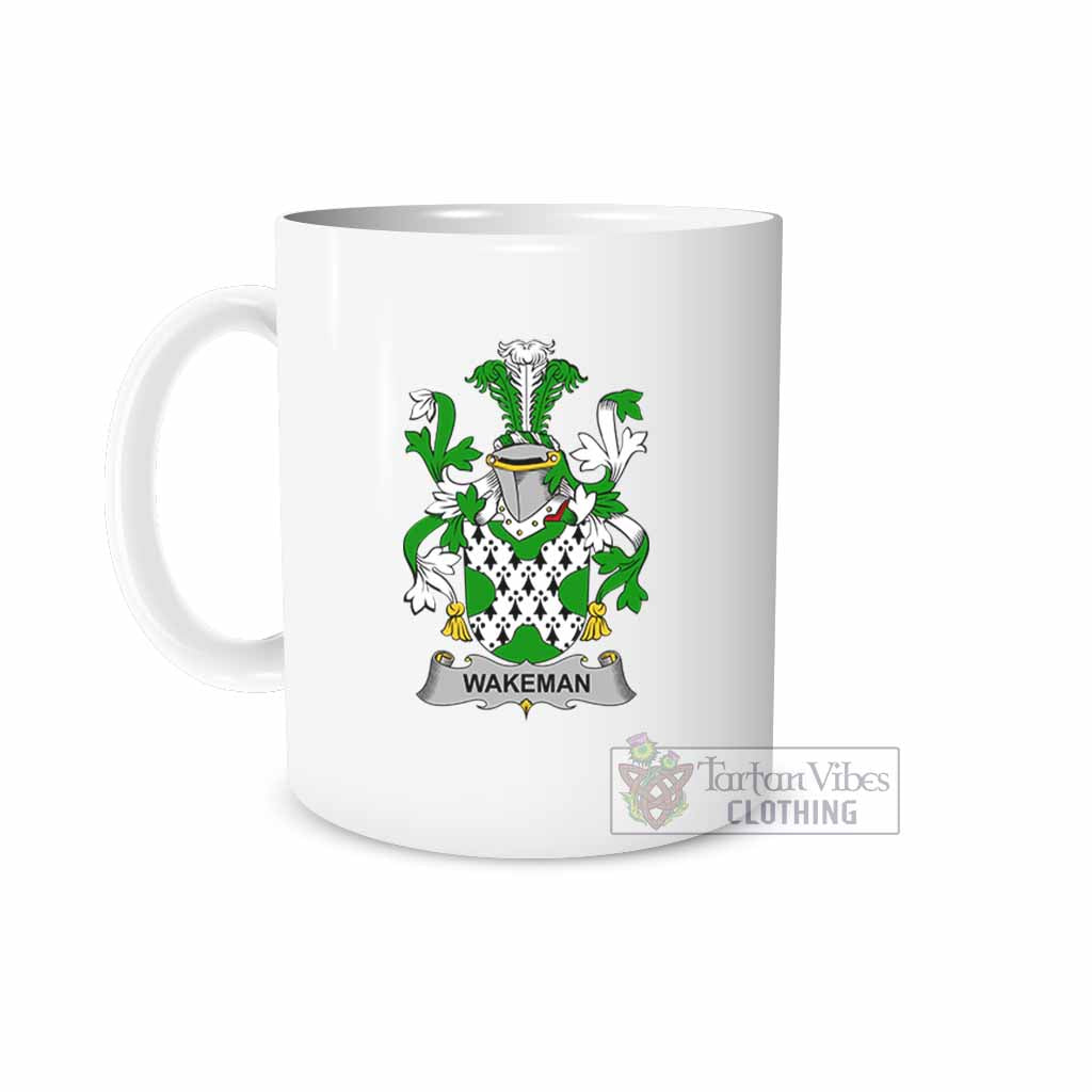 Wakeman Irish Clan Coat of Arms Ceramic Mug White - 2D-tartanvibesclothing