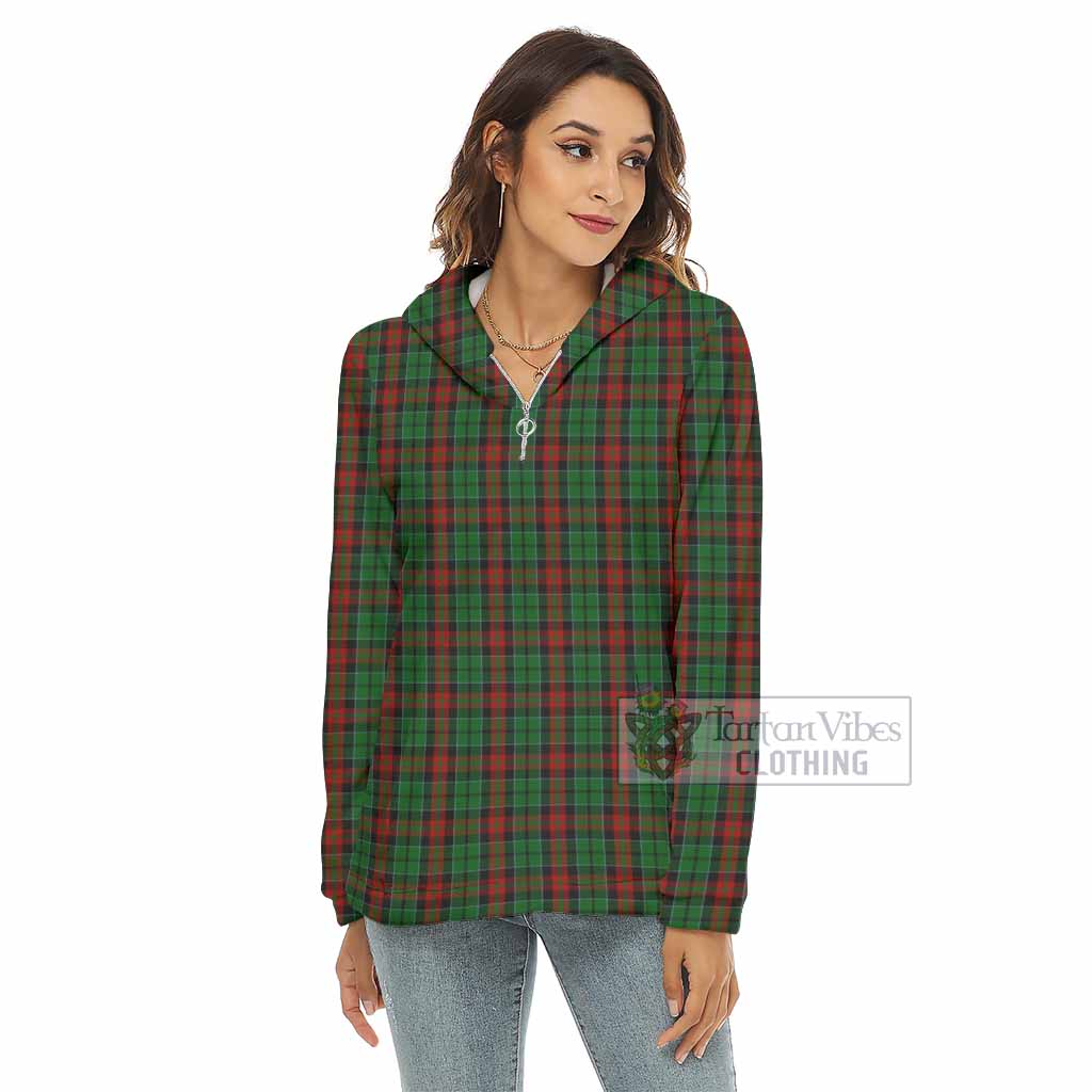 Walker Tartan Women's Borg Fleece Hoodie with Half Zip - Tartan Vibes Clothing