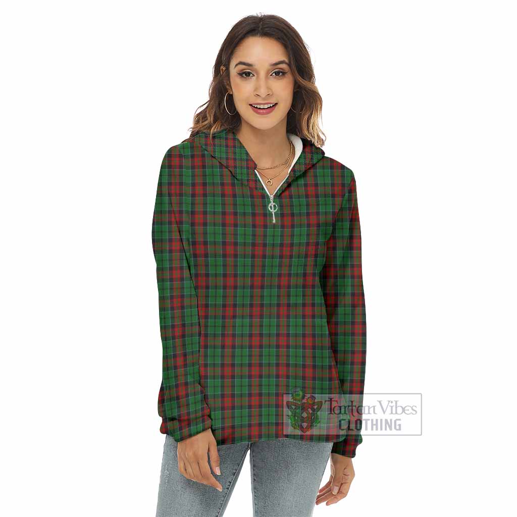 Walker Tartan Women's Borg Fleece Hoodie with Half Zip - Tartan Vibes Clothing