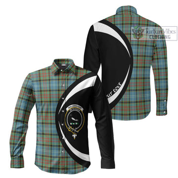 Walkinshaw Tartan Long Sleeve Button Up with Family Crest Circle Style