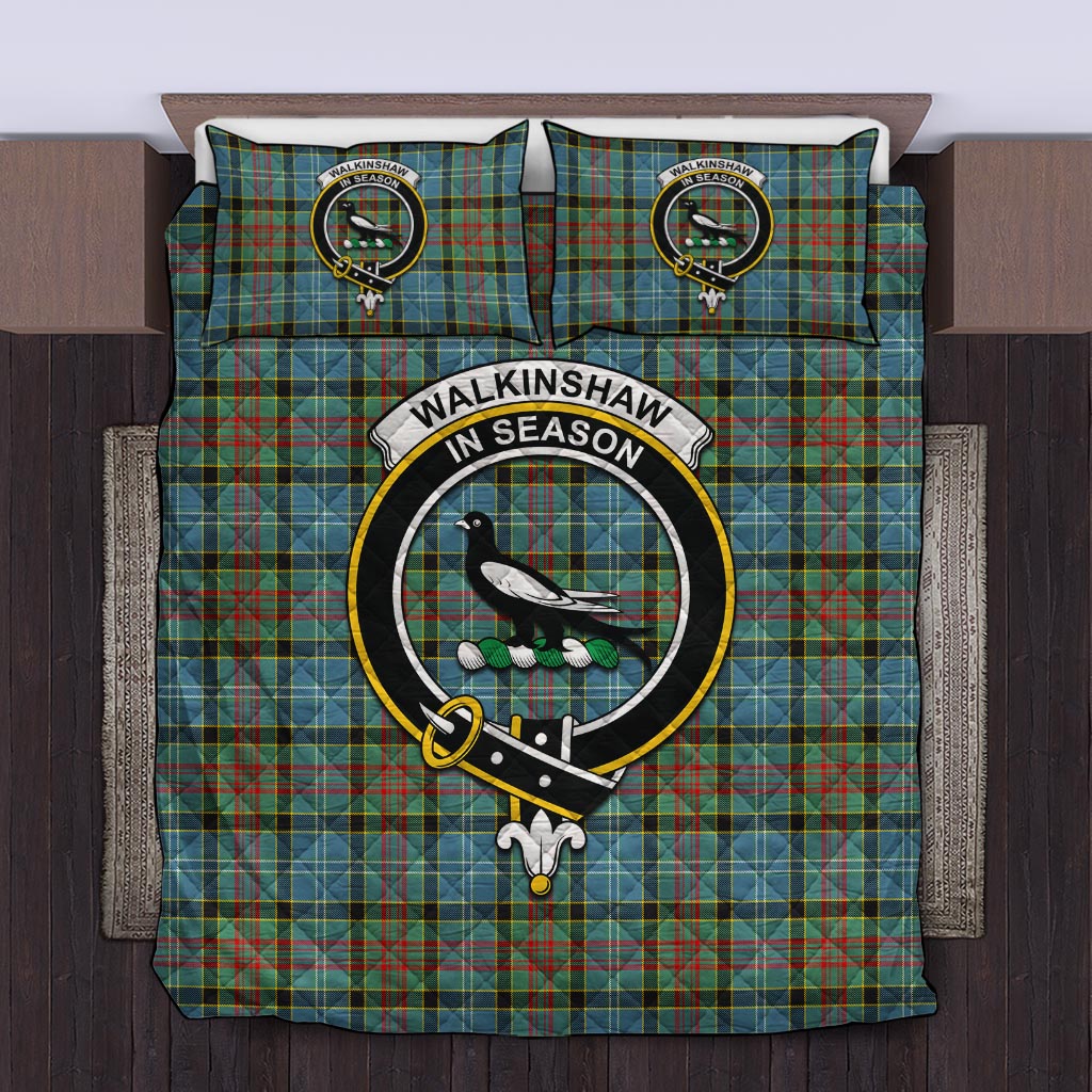 Walkinshaw Tartan Quilt Bed Set with Family Crest Twin - Tartan Vibes Clothing