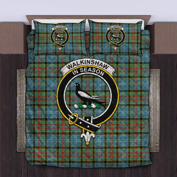 Walkinshaw Tartan Quilt Bed Set with Family Crest