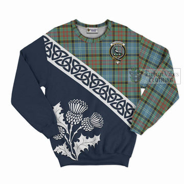 Walkinshaw Tartan Sweatshirt Featuring Thistle and Scotland Map