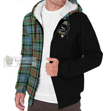 Walkinshaw Tartan Sherpa Hoodie with Family Crest and Half Of Me Style