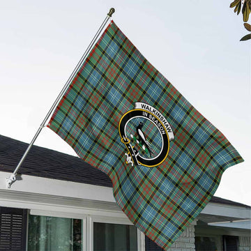 Walkinshaw Tartan House Flag with Family Crest