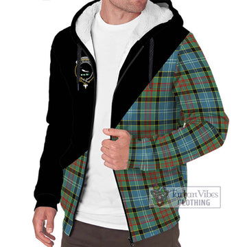 Walkinshaw Tartan Sherpa Hoodie with Family Crest and Military Logo Style