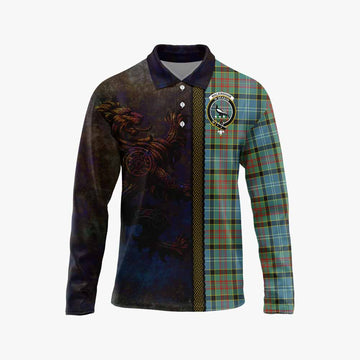 Walkinshaw Tartan Family Crest Long Sleeve Polo Shirt Alba Gu Brath Be Brave Lion Ancient Style Unisex - Tartan Vibes Clothing