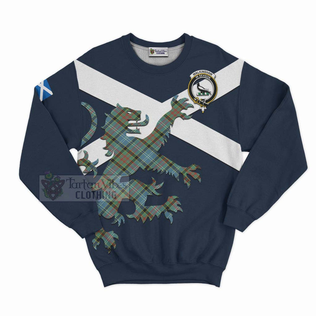 Tartan Vibes Clothing Walkinshaw Tartan Lion Rampant Sweatshirt – Proudly Display Your Heritage with Alba Gu Brath and Clan Name