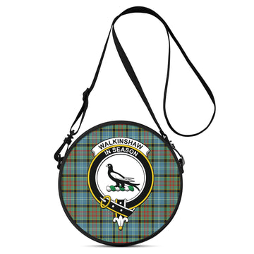 Walkinshaw Tartan Round Satchel Bags with Family Crest