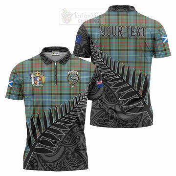 Walkinshaw Crest Tartan Zipper Polo Shirt with New Zealand Silver Fern Half Style Unisex - Tartan Vibes Clothing