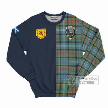 Walkinshaw Tartan Sweatshirt Alba with Scottish Lion Royal Arm Half Style