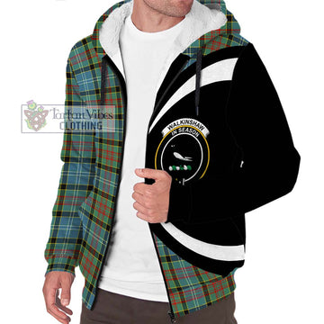 Walkinshaw Tartan Sherpa Hoodie with Family Crest Circle Style