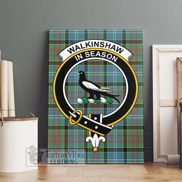 Walkinshaw Tartan Canvas Print Wall Art with Family Crest