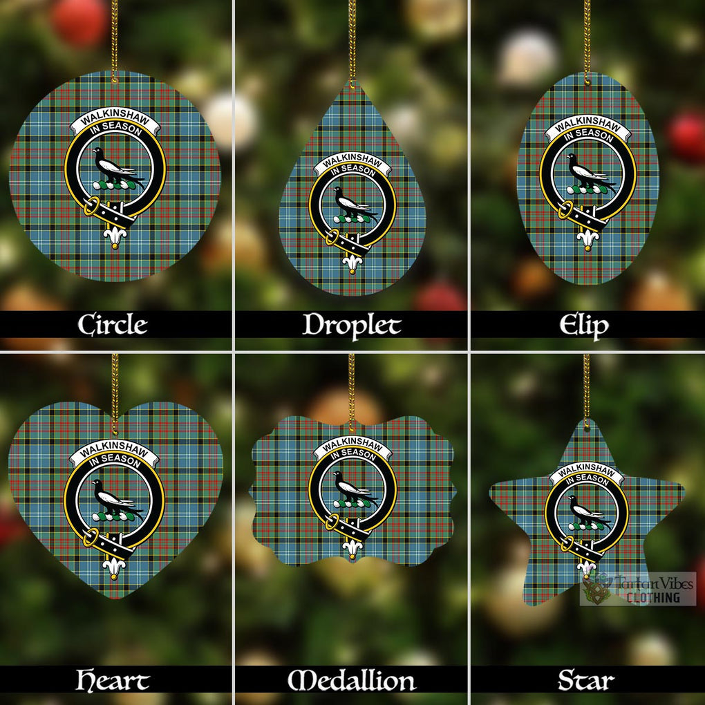 Tartan Vibes Clothing Walkinshaw Tartan Christmas Aluminium Ornament with Family Crest