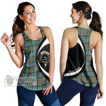 Walkinshaw Tartan Women's Racerback Tanks with Family Crest Circle Style