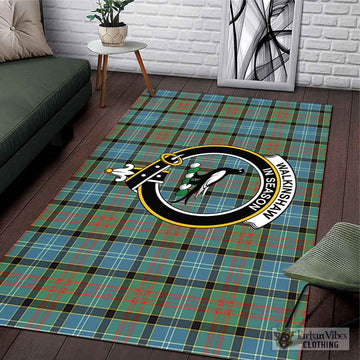 Walkinshaw Tartan Area Rug with Family Crest