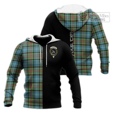 Walkinshaw Tartan Knitted Hoodie with Family Crest and Half Of Me Style