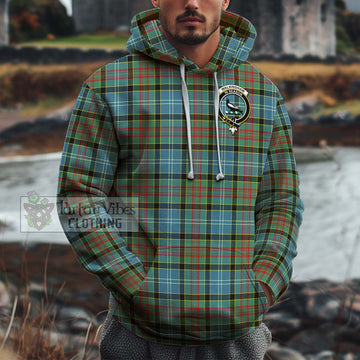 Walkinshaw Tartan Cotton Hoodie with Family Crest