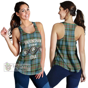 Walkinshaw Tartan Women's Racerback Tanks with Family Crest DNA In Me Style