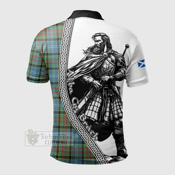 Walkinshaw Tartan Clan Crest Polo Shirt with Highlander Warrior Celtic Style