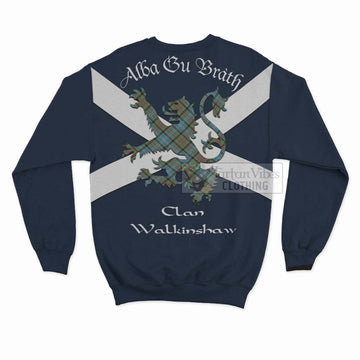 Walkinshaw Tartan Lion Rampant Sweatshirt  Proudly Display Your Heritage with Alba Gu Brath and Clan Name